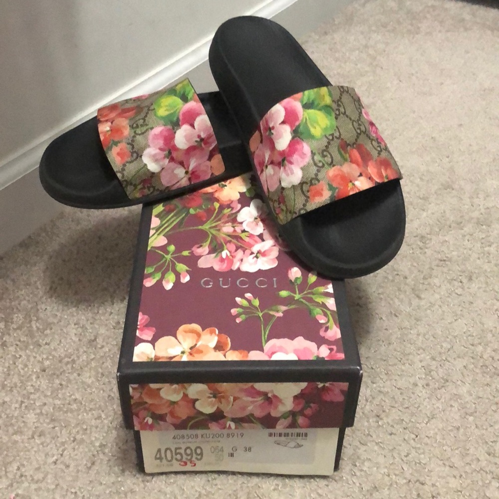 Gucci ebony multicolor slides SZ 38/8